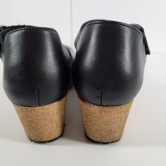 Birkenstock Papillio Mary Jane Wedge Sandal Black Leather Mary Jane Sz 36 5 5.5 - Picture 6 of 15
